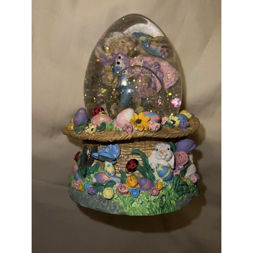 Easter Bunny Musical Snow Globe plays "Easter Parade” Tested And Work